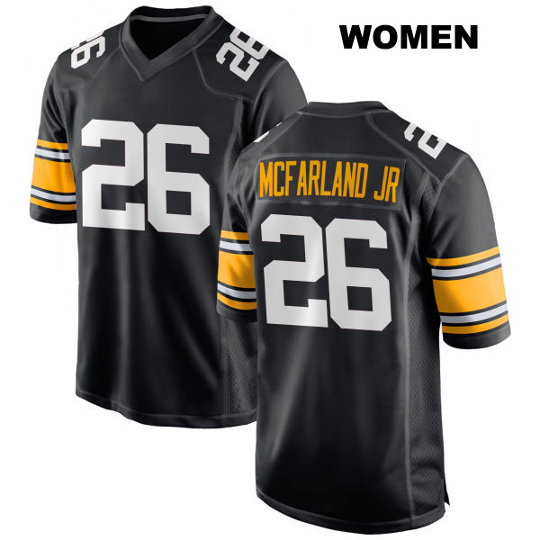 Anthony McFarland Jr. Pittsburgh Steelers Womens Stitched Number 26 Home Black Game Football Jersey