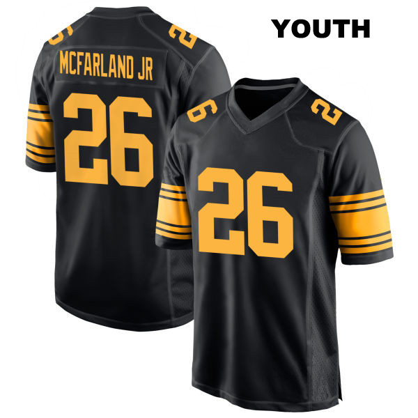 Anthony McFarland Jr. Pittsburgh Steelers Alternate Youth Stitched Number 26 Black Game Football Jersey