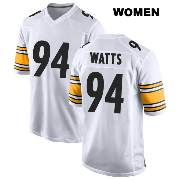 Stitched Armon Watts Pittsburgh Steelers Womens Away Number 94 White Game Football Jersey