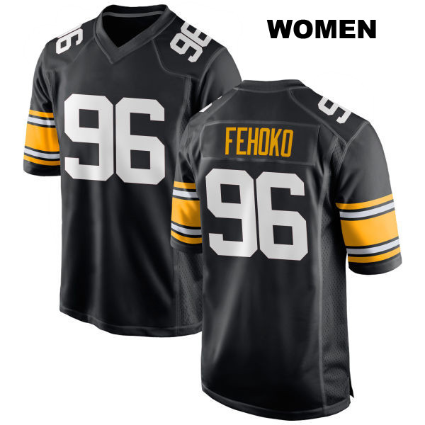 Breiden Fehoko Pittsburgh Steelers Home Womens Stitched Number 96 Black Game Football Jersey