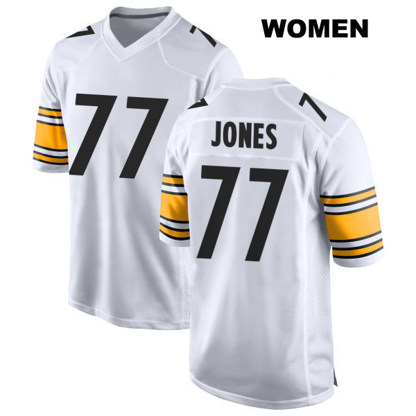 Broderick Jones Pittsburgh Steelers Stitched Womens Number 77 Away White Game Football Jersey