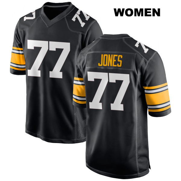 Broderick Jones Pittsburgh Steelers Womens Stitched Number 77 Home Black Game Football Jersey