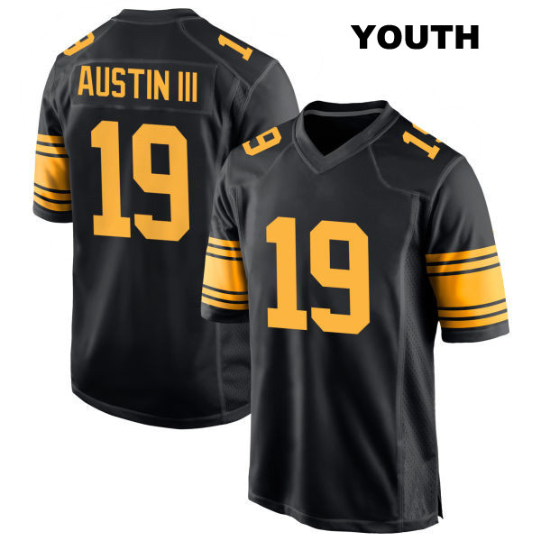 Alternate Calvin Austin III Pittsburgh Steelers Stitched Youth Number 19 Black Game Football Jersey