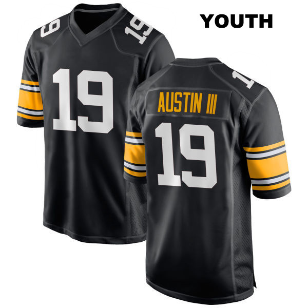 Home Calvin Austin III Pittsburgh Steelers Stitched Youth Number 19 Black Game Football Jersey