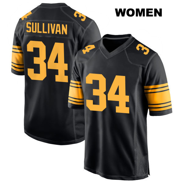 Stitched Chandon Sullivan Pittsburgh Steelers Womens Number 34 Alternate Black Game Football Jersey