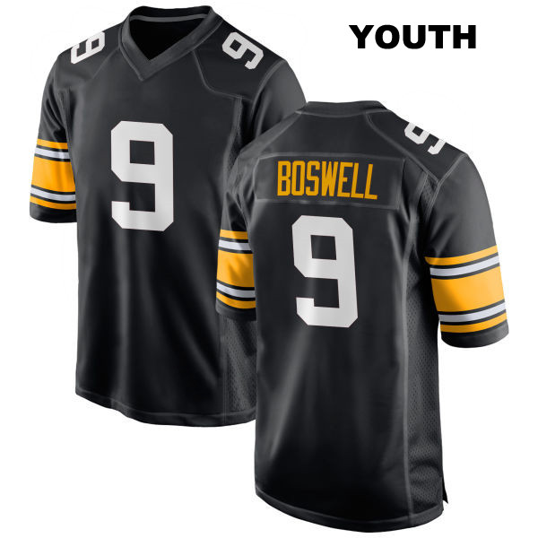 Chris Boswell Stitched Pittsburgh Steelers Home Youth Number 9 Black Game Football Jersey