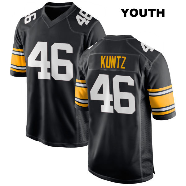 Home Christian Kuntz Pittsburgh Steelers Youth Number 46 Stitched Black Game Football Jersey