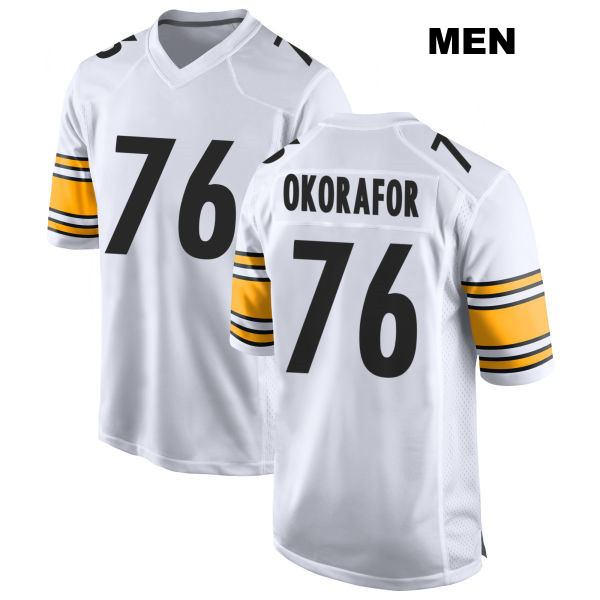Chukwuma Okorafor Pittsburgh Steelers Mens Away Number 76 Stitched White Game Football Jersey