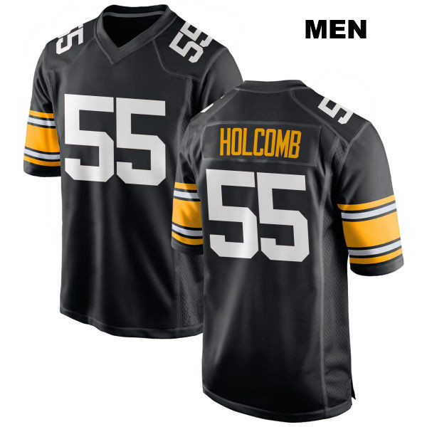 Cole Holcomb Pittsburgh Steelers Home Mens Number 55 Stitched Black Game Football Jersey