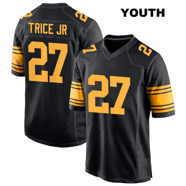 Stitched Cory Trice Jr. Pittsburgh Steelers Youth Alternate Number 27 Black Game Football Jersey