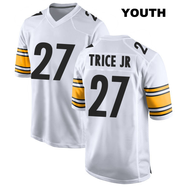 Cory Trice Jr. Away Pittsburgh Steelers Youth Stitched Number 27 White Game Football Jersey