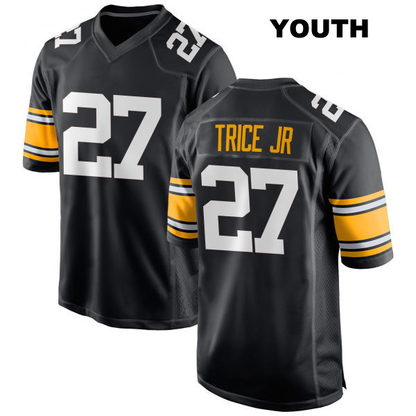 Home Cory Trice Jr. Stitched Pittsburgh Steelers Youth Number 27 Black Game Football Jersey