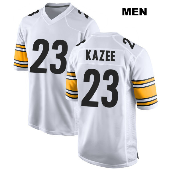Away Damontae Kazee Stitched Pittsburgh Steelers Mens Number 23 White Game Football Jersey