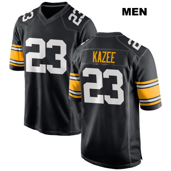 Stitched Damontae Kazee Pittsburgh Steelers Mens Number 23 Home Black Game Football Jersey