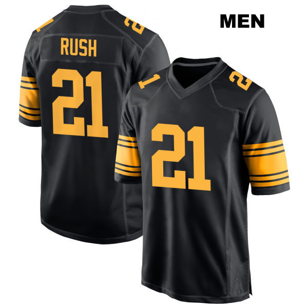 Darius Rush Stitched Pittsburgh Steelers Mens Number 21 Alternate Black Game Football Jersey
