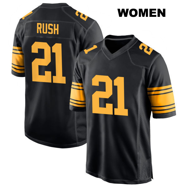 Darius Rush Pittsburgh Steelers Womens Alternate Stitched Number 21 Black Game Football Jersey