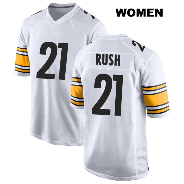 Away Darius Rush Pittsburgh Steelers Womens Stitched Number 21 White Game Football Jersey