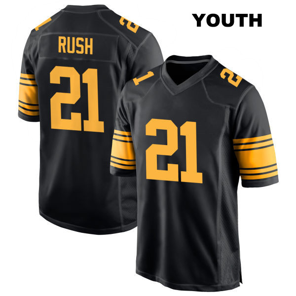 Alternate Darius Rush Pittsburgh Steelers Stitched Youth Number 21 Black Game Football Jersey