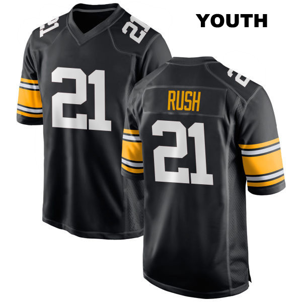 Stitched Darius Rush Pittsburgh Steelers Youth Number 21 Home Black Game Football Jersey