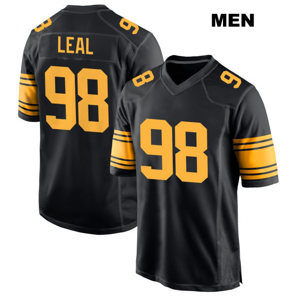 Stitched DeMarvin Leal Alternate Pittsburgh Steelers Mens Number 98 Black Game Football Jersey