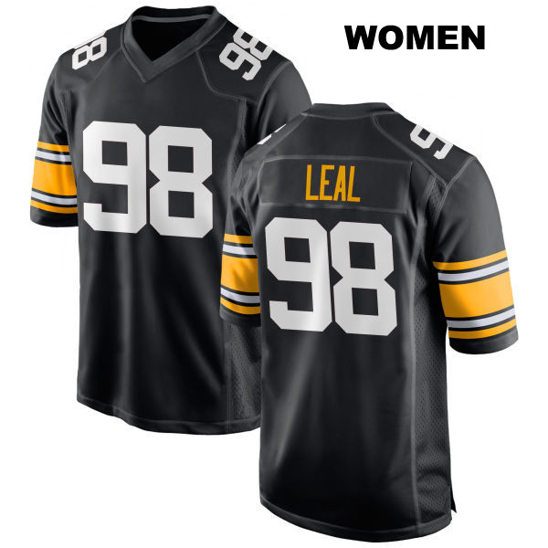 DeMarvin Leal Stitched Pittsburgh Steelers Womens Number 98 Home Black Game Football Jersey