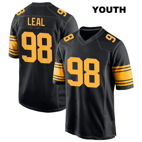 DeMarvin Leal Pittsburgh Steelers Stitched Youth Alternate Number 98 Black Game Football Jersey