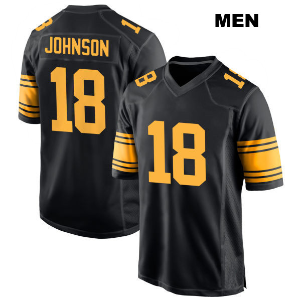 Diontae Johnson Stitched Pittsburgh Steelers Mens Number 18 Alternate Black Game Football Jersey