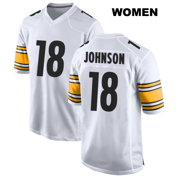 Diontae Johnson Pittsburgh Steelers Stitched Womens Number 18 Away White Game Football Jersey