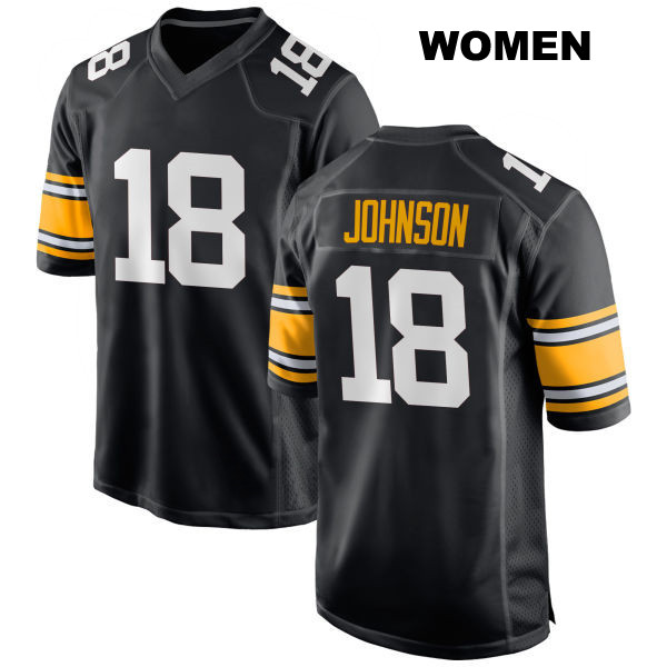 Diontae Johnson Home Pittsburgh Steelers Womens Number 18 Stitched Black Game Football Jersey