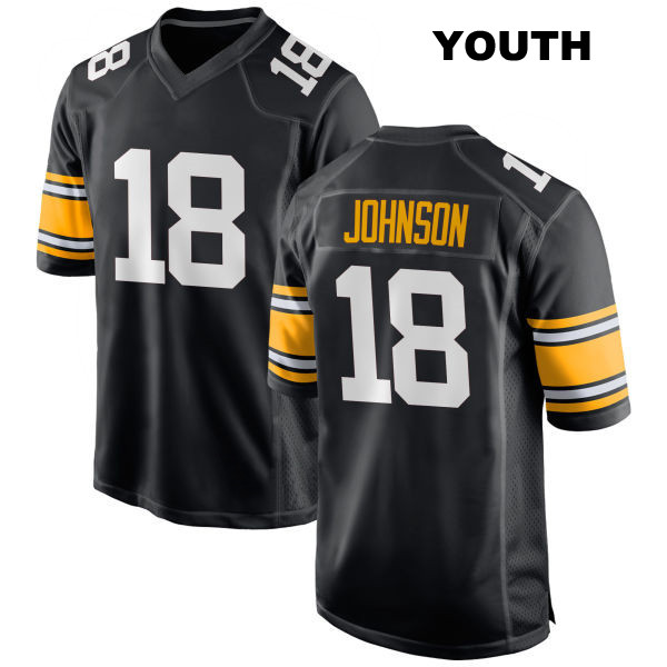 Diontae Johnson Pittsburgh Steelers Home Youth Stitched Number 18 Black Game Football Jersey