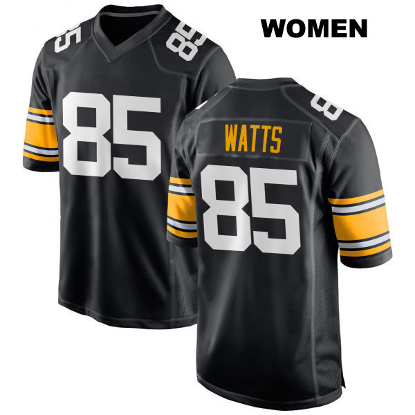 Duece Watts Pittsburgh Steelers Womens Stitched Number 85 Home Black Game Football Jersey
