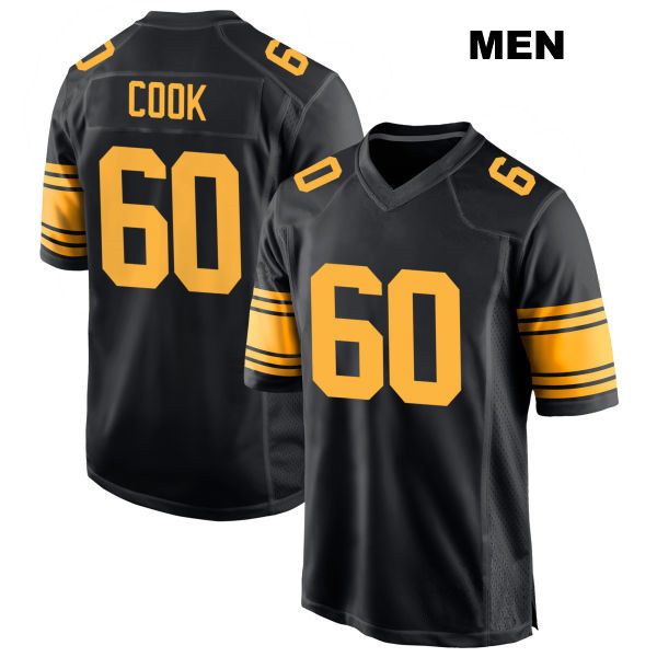 Dylan Cook Alternate Stitched Pittsburgh Steelers Mens Number 60 Black Game Football Jersey