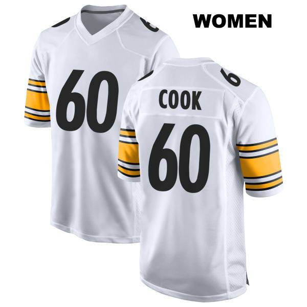 Dylan Cook Pittsburgh Steelers Away Womens Number 60 Stitched White Game Football Jersey