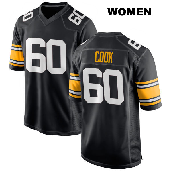 Dylan Cook Pittsburgh Steelers Womens Home Number 60 Stitched Black Game Football Jersey