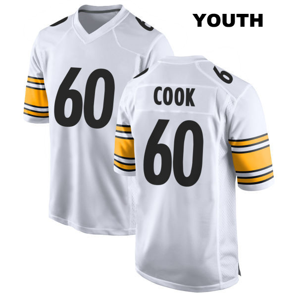 Dylan Cook Away Pittsburgh Steelers Stitched Youth Number 60 White Game Football Jersey