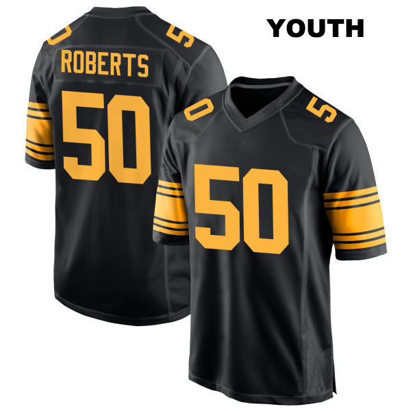 Elandon Roberts Stitched Pittsburgh Steelers Youth Alternate Number 50 Black Game Football Jersey