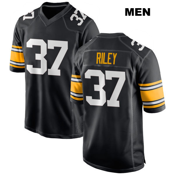 Elijah Riley Home Stitched Pittsburgh Steelers Mens Number 37 Black Game Football Jersey