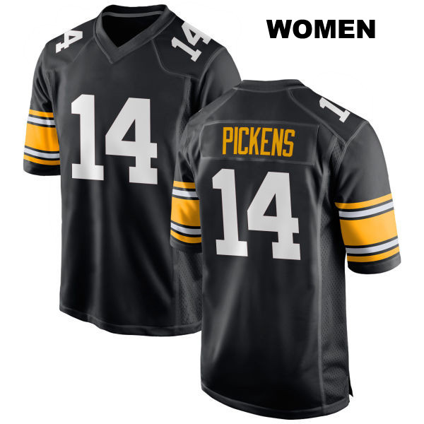 George Pickens Stitched Home Pittsburgh Steelers Womens Number 14 Black Game Football Jersey