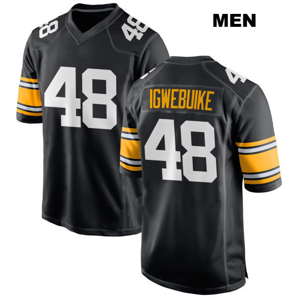 Godwin Igwebuike Stitched Pittsburgh Steelers Home Mens Number 48 Black Game Football Jersey