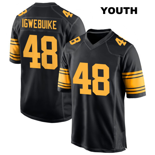 Godwin Igwebuike Alternate Pittsburgh Steelers Stitched Youth Number 48 Black Game Football Jersey