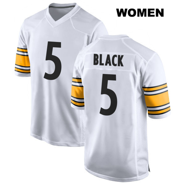 Henry Black Stitched Pittsburgh Steelers Womens Away Number 5 White Game Football Jersey