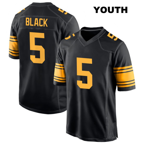 Stitched Henry Black Pittsburgh Steelers Youth Alternate Number 5 Black Game Football Jersey