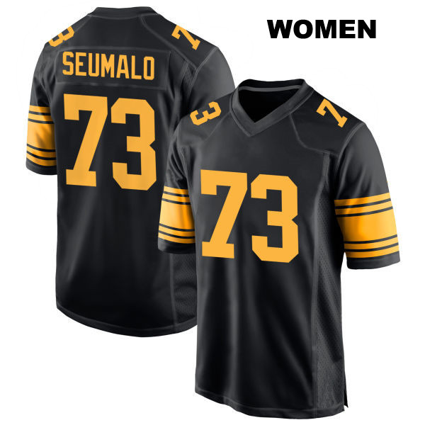 Isaac Seumalo Pittsburgh Steelers Womens Alternate Number 73 Stitched Black Game Football Jersey