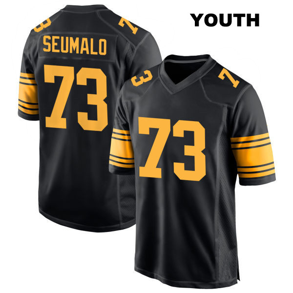 Stitched Isaac Seumalo Pittsburgh Steelers Youth Number 73 Alternate Black Game Football Jersey