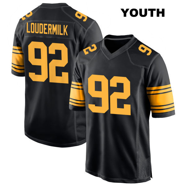Isaiahh Loudermilk Pittsburgh Steelers Stitched Youth Alternate Number 92 Black Game Football Jersey