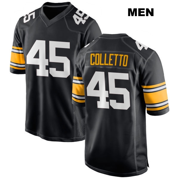 Jack Colletto Pittsburgh Steelers Home Stitched Mens Number 45 Black Game Football Jersey