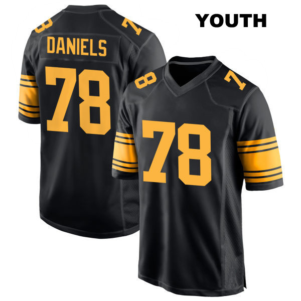 James Daniels Stitched Pittsburgh Steelers Alternate Youth Number 78 Black Game Football Jersey