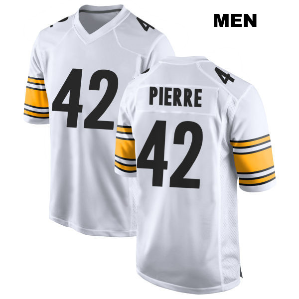 James Pierre Pittsburgh Steelers Stitched Mens Away Number 42 White Game Football Jersey