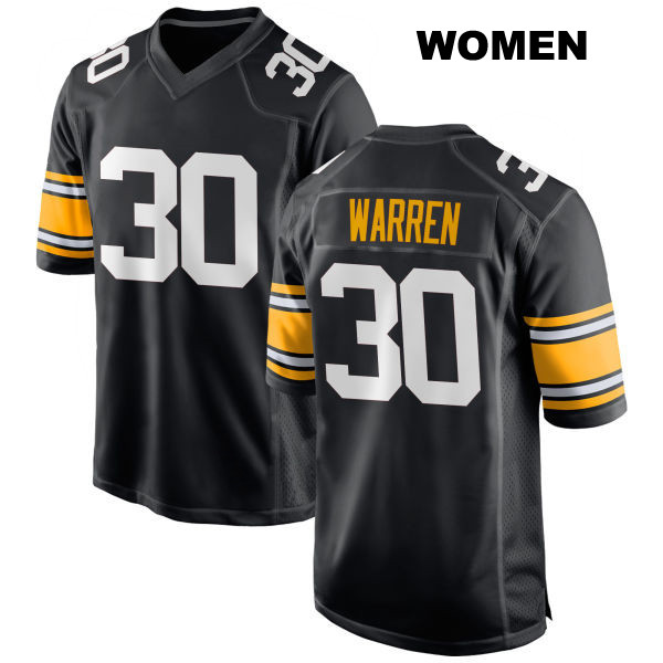 Jaylen Warren Pittsburgh Steelers Home Womens Stitched Number 30 Black Game Football Jersey