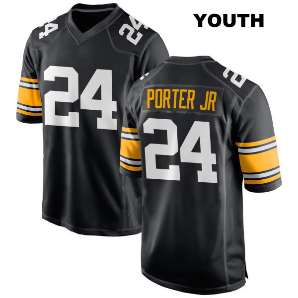 Joey Porter Jr. Pittsburgh Steelers Home Youth Stitched Number 24 Black Game Football Jersey